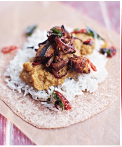 AUBERGINE DAAL (with homemade Chapatis)